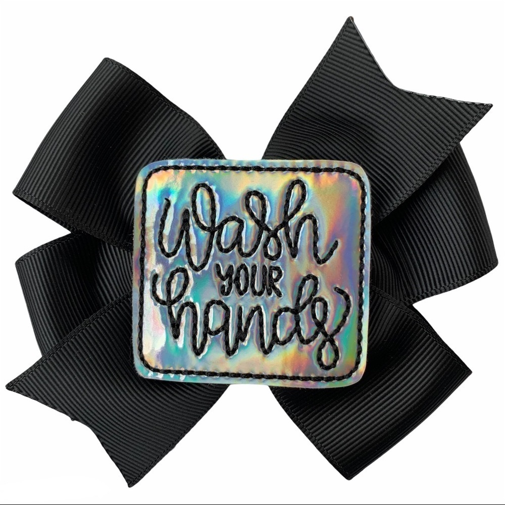 NEW Handmade “Wash Your Hands” Hair Bow